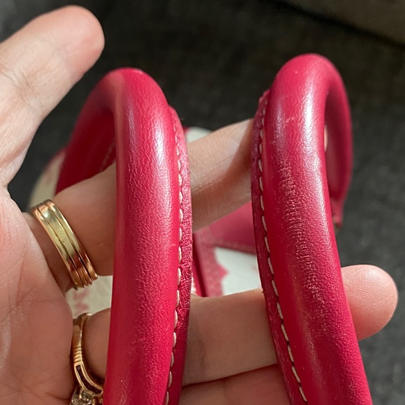 Authentic MCM Mini White and Red Satchel Bag - Picture 6 of 12